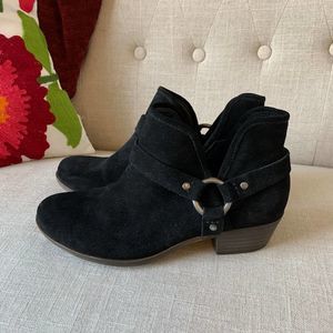 Lucky Black Suede Western Boots Booties